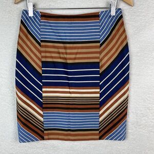 J Mclaughlin Indigo‎ Montecito Striped Pencil Skirt Size 4 Career Classic